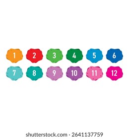 Numbers 1-12 for the world of science, education, business, technology. Numbers 1-12 in geometric shapes
