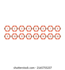 numbers 1-16 for lesson, school, education. numbers 1-16 in subtags. 1-16 numbers concept