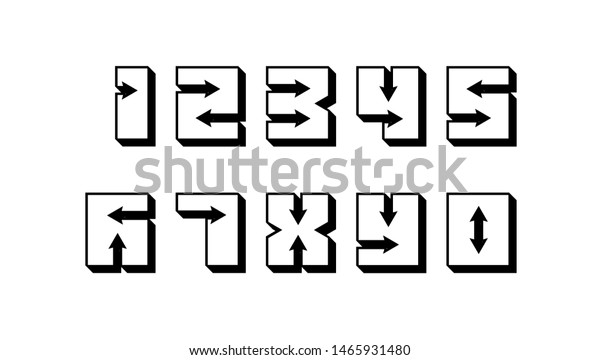Numbers 123 Colourful Set 3d Regular Royalty Free Stock Image