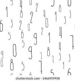 Numbers. 123. Hand drawn. Seamless vector pattern. 