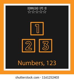 Numbers, 123 vector icon