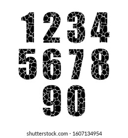 Numbers 1,2,3,4,5,6,7,8,9,0 letters. Numbers logo icons set. Vector illustration.