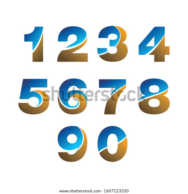 Nummern 1 2 3 4 5 6 7 8 9 0 Buchstaben Anzahl Logo Symbole Gesetzt Stock Vektorgrafik Lizenzfrei