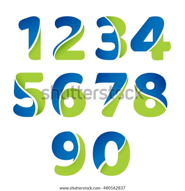 数字1 2 3 4 5 6 7 8 9 0の文字 数字のロゴアイコンセット