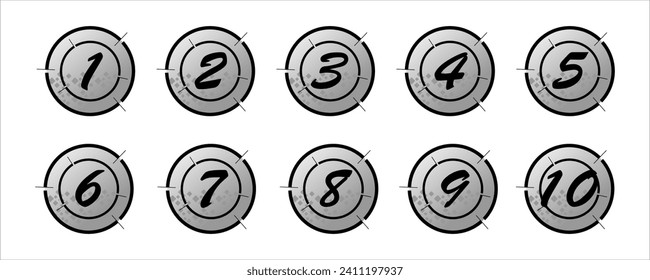 Numbers 1.2.3.4.5.6.7.8.9.10, in a circle, for design