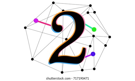 Numbers 2 (Two) with business design and modern style. Vector illustration.