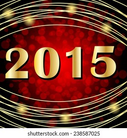 numbers 2015 year on a red festive background,  vector  illustration