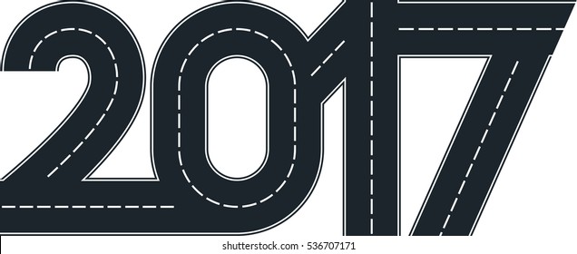 numbers of 2017 year in shape road