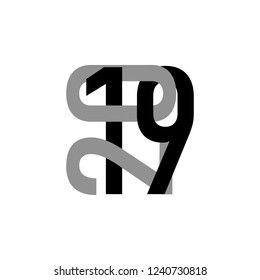 Numbers 2019  in mind-breaking puzzle style. Stock vector illustration