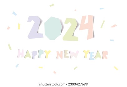 Numbers 2024 Happy New Year in the form of stickers