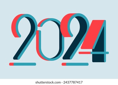  números 2024 fondo de año nuevo, fondo de pantalla, banner
