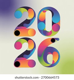 The numbers 2026 are presented in a bold, stylized font with a vibrant, abstract gradient and circular pattern inside.