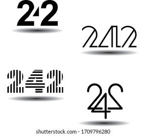 numbers 242 variations for logo