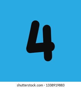 numbers 4 icon vector