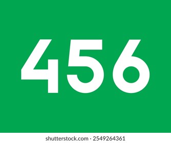 Numbers 456 on green background