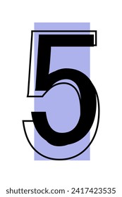 Numbers 5, for design or discounts. Vector illustration isolated on white background.