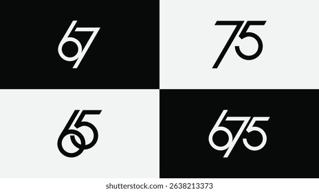 The numbers 6, 7, and 5 in a simple form but with unity among them.