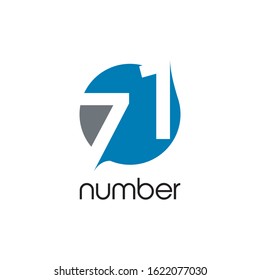 Numbers 7 and 1 in a circle logo design.