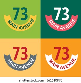 Numbers 73 street labels sign isolated. Street numbers vector symbols. Street numbers vector illustration. Street sign isolated vector. House numbers icons