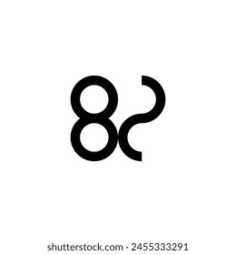 numbers 8 and 2 connected simple vector logo symbol