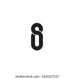 Numbers 8 letters i and S. one capsule and pill simple symbol logo vector