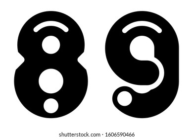Numbers 89 Stylized Use Graphic Design Stock Vector (Royalty Free ...