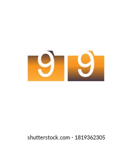 Números 9,9 en el vector de plantilla de icono cuadrado