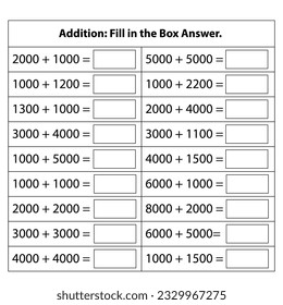 Numbers Addition. Basic kid  Math chart for addition operations in school education. isolated on white background. Vector graphic illustration.
