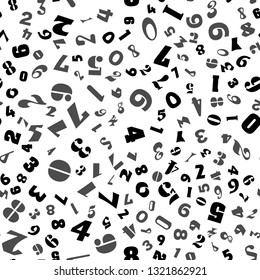 Numbers and alphabet, education, school concept. Seamless vector EPS 10 pattern. Flat style