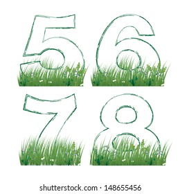 numbers of the alphabet in the grass