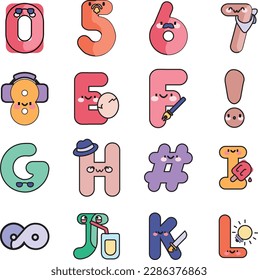 Numbers and Alphabets icons pack for download