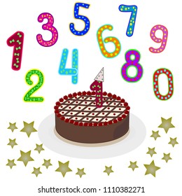 Numbers background, colorful pattern , kids designs , vector
