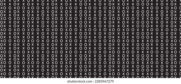 Numbers background. Pattern on black background. Hand drawn white number pattern for backdrop design and wallpaper. Simple bet numbers with repeat texture. Seamless background, vector illustration