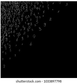 Numbers, background. Scribbled hand drawn numbers for card, poster, banner. Vector background with numbers in primitive style. Simple pattern for your design.