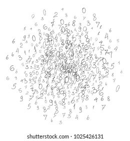 Numbers, background. Scribbled handwritten numbers for card, poster, banner. Vector background with numbers in primitive style. Simple pattern for your design.