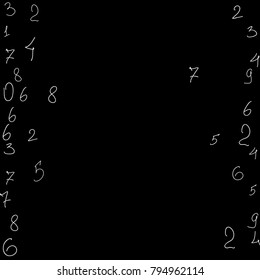 Numbers, background. Scribbled handwritten numbers for card, poster, banner. Vector background with numbers in primitive style. Simple pattern for your design.