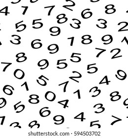 Numbers background. Seamless chaotic pattern of digits