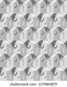 Numbers background. Seamless pattern. Vector. 2020 year. bricks block abstract boxes 3D background