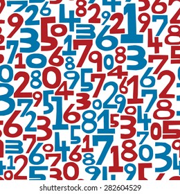 Numbers background. Seamless pattern. Vector. 
