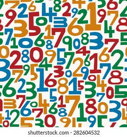Numbers background. Seamless pattern. Vector. 