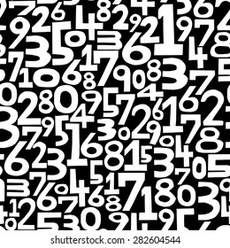 Numbers Background. Seamless Pattern. Vector. 