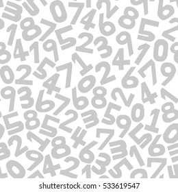 Numbers Background. Seamless Pattern. Vector.