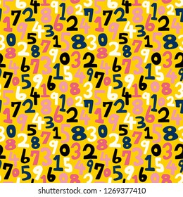 Numbers background. Seamless pattern.Vector.