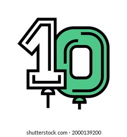 numbers balloon color icon vector.  isolated symbol illustration