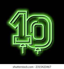 numbers balloon neon light sign vector. numbers balloon illustration