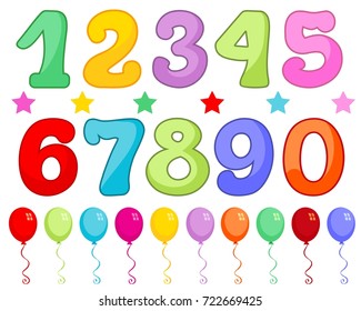 Numbers Balloons Stock Vector (Royalty Free) 722669425 | Shutterstock