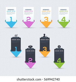 Numbers Banner Vector Template, Multicolored Web Pricing Tables Design