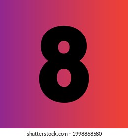 Numbers Black Color Vector Illustration On Abstract Background.