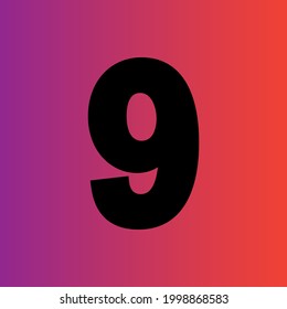 Numbers Black Color Vector Illustration On Abstract Background.