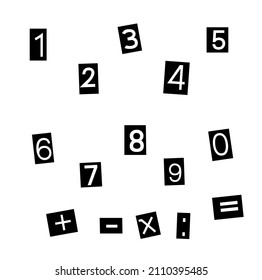 numbers in a black square on a white background